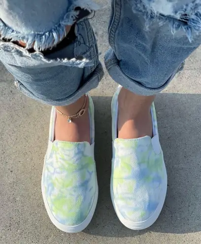 Lime Tye Dye Slip On Sneaker Multiple Size 6