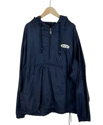 Vintage Y2K Navy Blue ECU East Carolina University Windbreaker Jacket Size Large