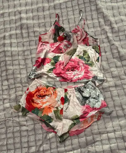 joyspun Sexy Floral Satin Pajama Set size M