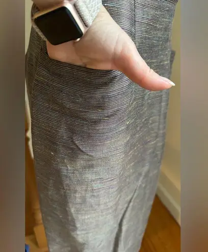 Mary Ann Restivo Vintage Midi Gold Brown Blue Purple Mini Stripes Skirt SZ 12