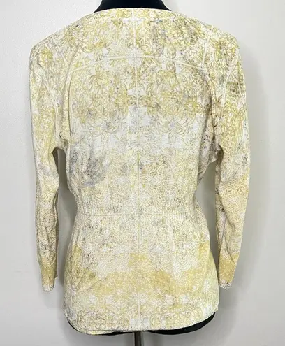 Vintage Reversible Peplum Cottagecore Style Floral Button Front Knit Sweater Size M