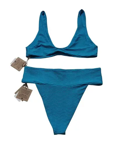 Free People Toast Swim Bikini Set 3 Piece Scoop Top/Banded Bottom/Skirt S NWT