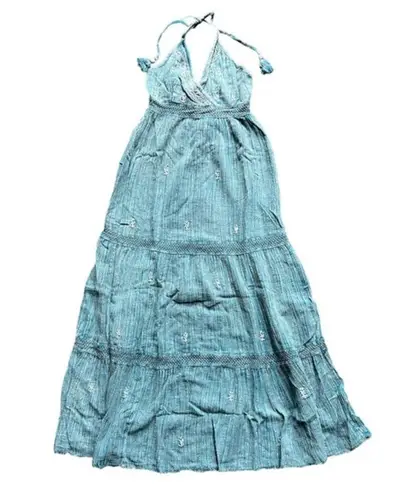 Raga NEW Anthropologie Embroidered Maxi Halter Dress Size Small