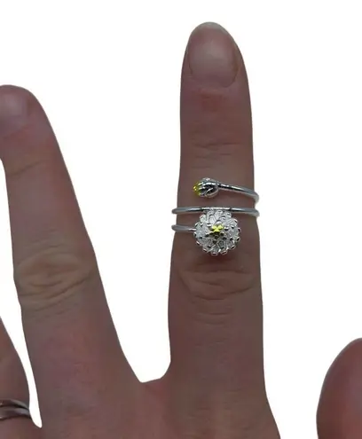 New no brand yellow flower adjustable fashion ring