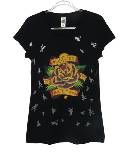 Ed Hardy Y2k  Dedicated to the One I Love Tattoo Crewneck Graphic Tee Medium