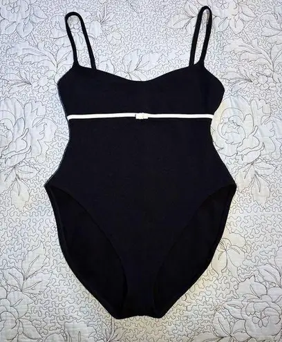 Oscar de la Renta Rare Vntg Circa 90’s Black w/White Bow One Piece Suit Sz 14 💛