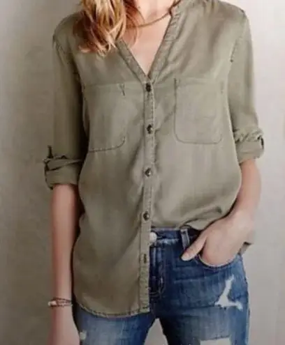 Holding Horses Anthropologie Sage Long Sleeve Button Front Shirt Large