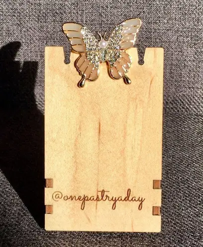 Butterfly Blush Enamel, Pearl + Rhinestone Fashion Brooch, Pin, Festive, Sparkly Pink