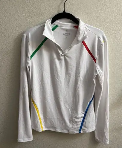 G/FORE Golf 1/4 Zip Performance Pullover Womens S White Colorblock Athletic