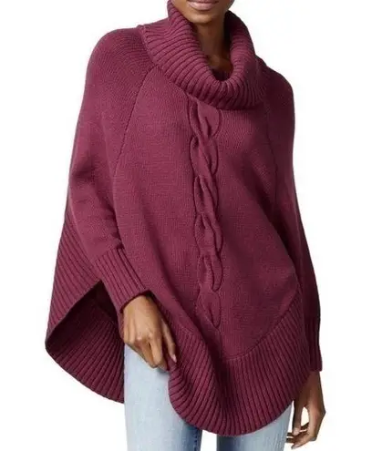 Maison Jules Womens Cable Knit Turtleneck Poncho
