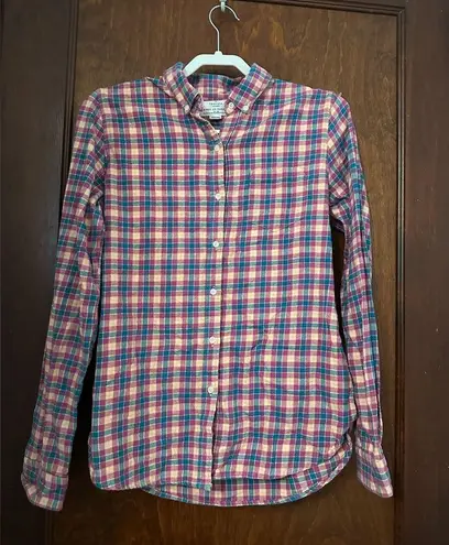 Trovata Birds of Paradis Plaid Flannel Button Down Shirt XS