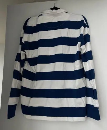 Revolve Beverly Hills Oversized Long Sleeve Rugby Tee in Navy & White