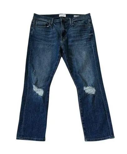 Frame Blue Cropped Le Pixie Beau Distressed Denim Jeans Women Size 29 | 29-1