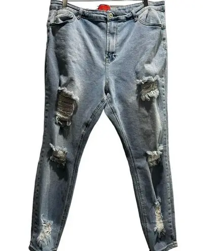 Wax Jean Wax Jeans Womens Plus Size 22 Butt I Love You Shaping Mid Rise Ankle Distressed