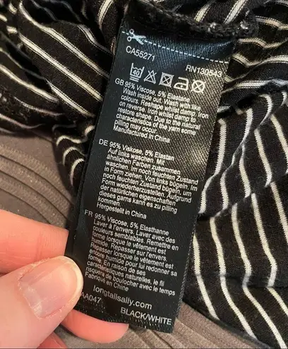 Long Tall Sally Black & White Pin Stripe Sleeveless Mock Neck Mini Dress Women S