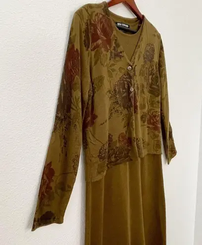 Nina Leonard vintage 80’s built in blazer wool blend knit dress L