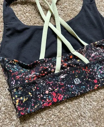 Lululemon  Energy Bra Flowerescent Multi / Lemon Ice Size 4