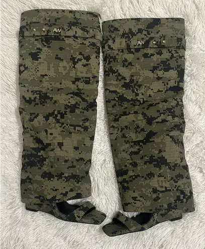 AZALEA WANG MARIETTA FOLD OVER OPEN TOE SANDAL BOOT IN CAMO