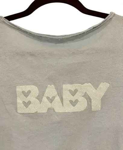 Zadig & Voltaire NWT! Blue Glitter “Baby” Henley Long Sleeve Tee