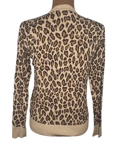 Ellen Tracy tan cheetah print sweater lightweight size S