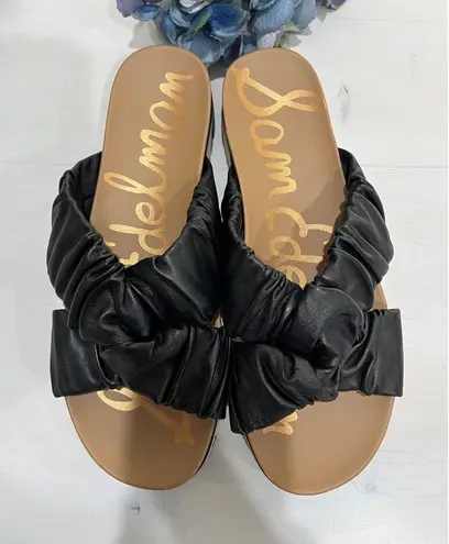 Sam Edelman  Ruched‎ Slide Sandals Comfortable Slip On Black Size 8.5 - Image 1