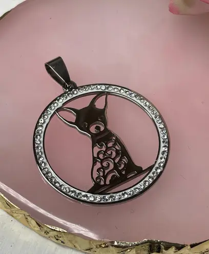 Chihuahua Cute Dog Shape Pendant Necklace Adjustable Stainless Steel Silver