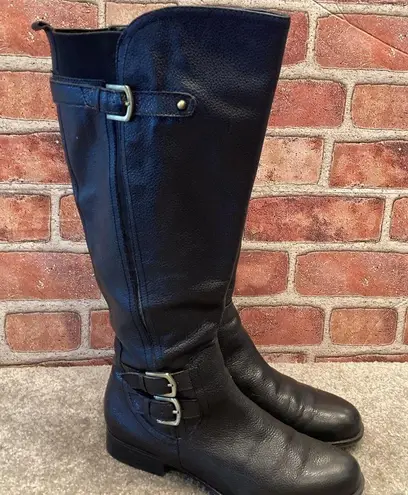 Naturalizer  Johanna Wide Calf Black leather Tall Knee High Riding boots size 7