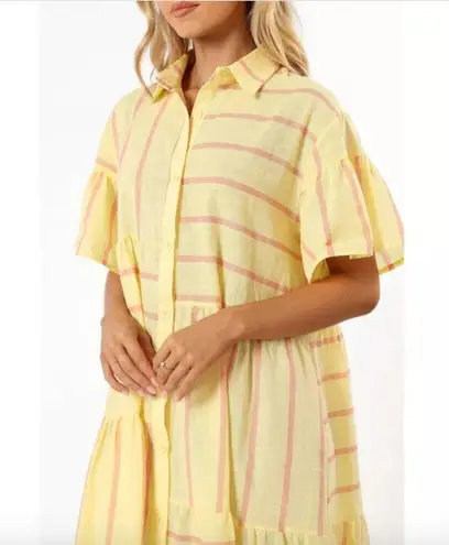 Petal and Pup Yellow Pink Stripe Peachy Mini Dress XS