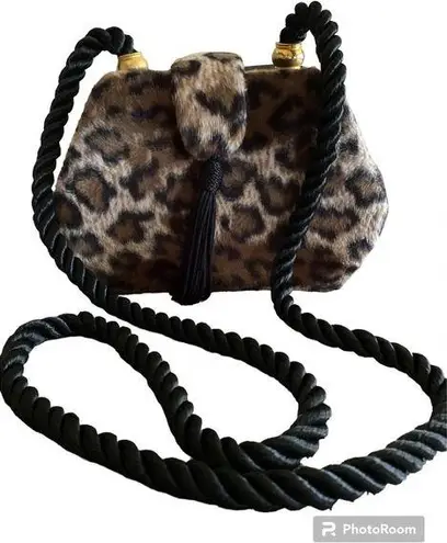 Fiorucci Vintage  Furry Leopard Print Box Purse