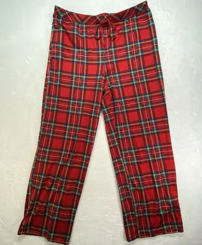 Source Unknown Red Tartan Plaid Pajama Pants Women's Large Holiday pjs - Image 1