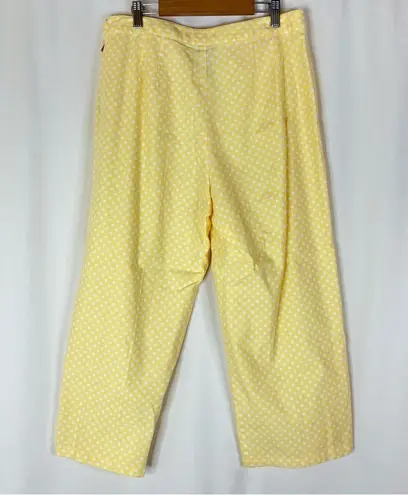 Cambridge  Dry Goods | Yellow Polka Dot Cotton Capri Pants 12