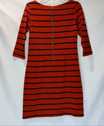 Newbury Kustom Red Black Stripe Zipper Dress Small