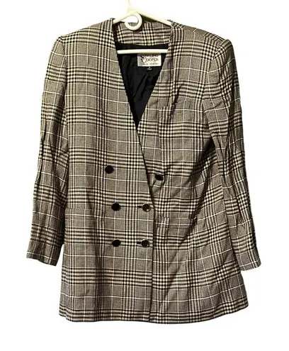 Vintage Stirling Cooper Checkered Blazer Jacket Size 8 Business