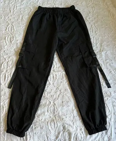 SheIn  S Black Buckle Cargo Pants