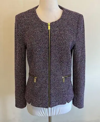 Donna Karan Boucle/Tweed Full Zip Jacket