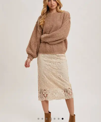 GRACE LILLY Brair Waffle Sweater Brown Size Small/Medium