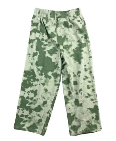 Lounge Guns & Roses Sweatpants Womens Medium Green Tie Dye Cropped Casual