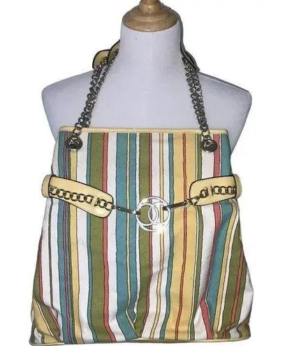 RARE UNIQUE MULTICOLOR STRIPED SHOULDER BAG