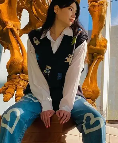 Cider Wool V Neck Teddy Bear Sweater Vest Size Medium Large