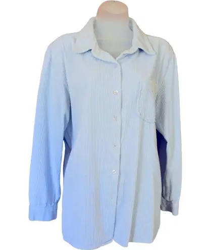 Chadwick's Real comfort by  blue cordaroy long sleeve button up size L