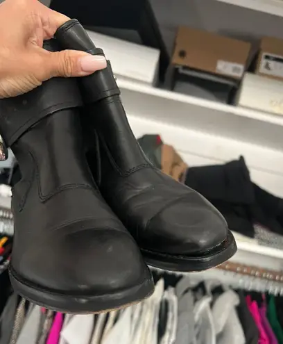 Alexander Wang silver buckle leather round toe ankle Chelsea boots 38 / 8