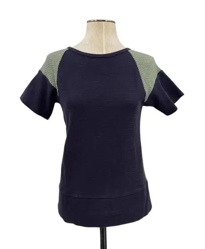 See By Chloe Knit Top Short Sleeve Contract Back Purple Lime Green Size US 4