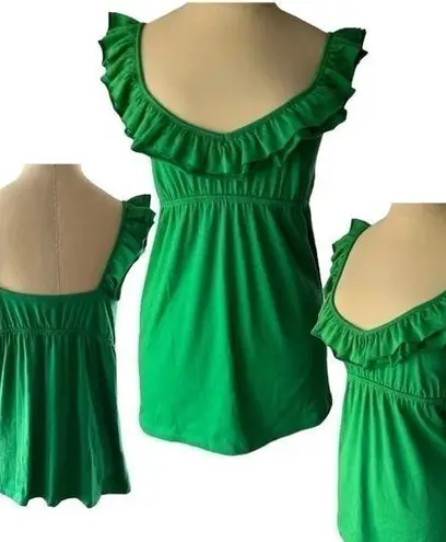 julie's closet JULIE’S Closet Romantic Flutter Sleeveless Green Empire Waist Top, Size Small