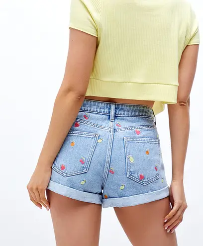 PacSun Eco Fruit Embroidered Mom Shorts