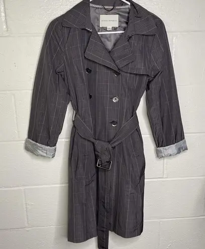 Banana Republic  plaid raincoat trench Small women Jacket belted double breasted