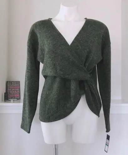 Rachel Roy ARMY Leigha Twist Front Sweater, Surplice V-Neck Size L New w/Tag