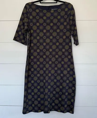 Fair Indigo Women’s Large Navy Patterned 100% Pima Cotton Dress