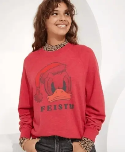 American Eagle Disney x  Outfitters • Red Donald Duck Feisty Sweatshirt