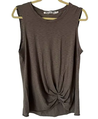 Michael Stars Gathered Knot Supima Muscle Tank OS Earthy Sustainable