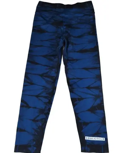 SoulCycle  Skull Blue Black Tie Dye Cropped Leggings Women's Size Small Capri